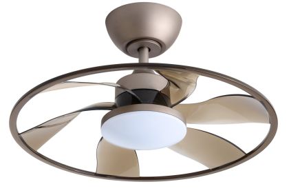 Light Pro 22 In. LED Indoor Coffee Smart Ceiling Fan With Remote Control (Option: Coffee)