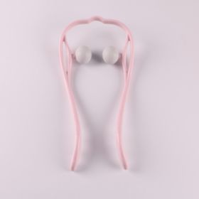 Multifunctional Manual Six-wheel Neck Massager Massage Relieve Roller Massage Tool (Option: Light neck pink)